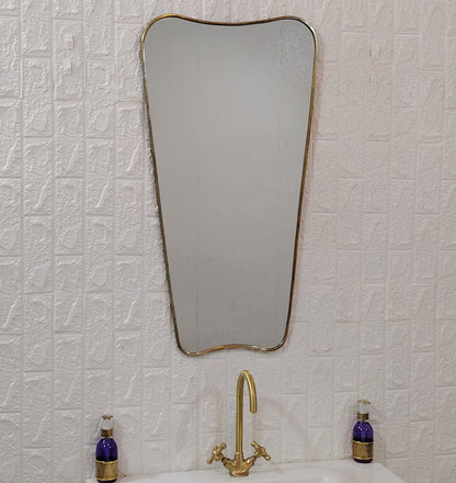 Italian Curved Antique Brass Mirror - Butterfly Irregular Mirror, Wavy Mirror, Bathroom Mirror, Aesthetic Luxurious Wall Mirror