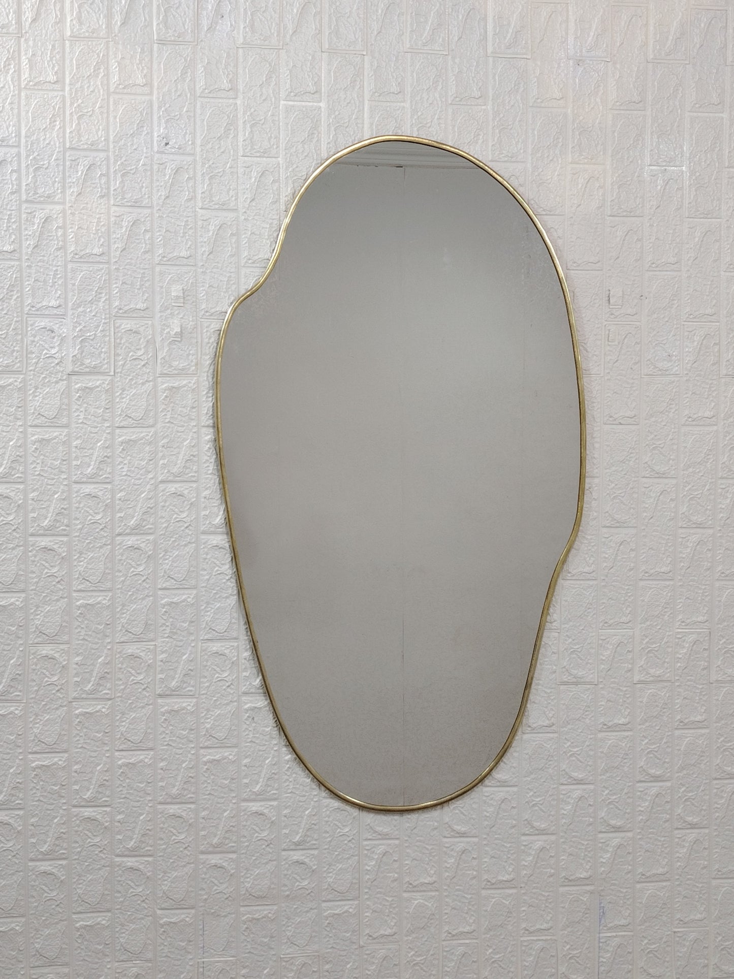 Puddle Mirror Asymmetrical Mirror, Brass Mirror Irregular Gold Mirror