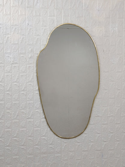 Puddle Mirror Asymmetrical Mirror, Brass Mirror Irregular Gold Mirror
