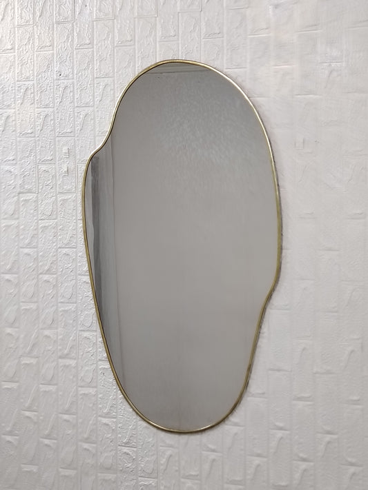 Puddle Mirror Asymmetrical Mirror, Brass Mirror Irregular Gold Mirror