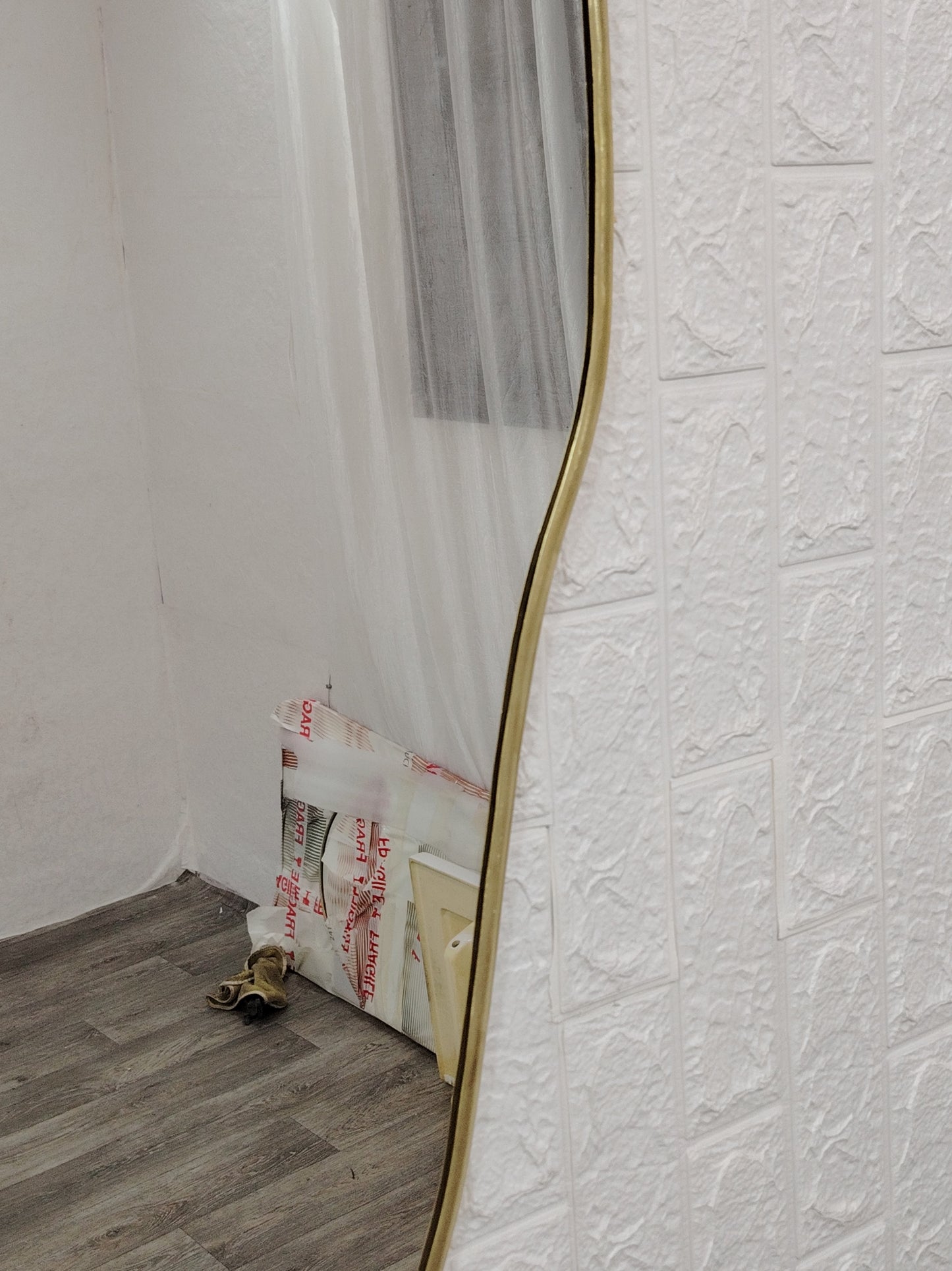 Puddle Mirror Asymmetrical Mirror, Brass Mirror Irregular Gold Mirror